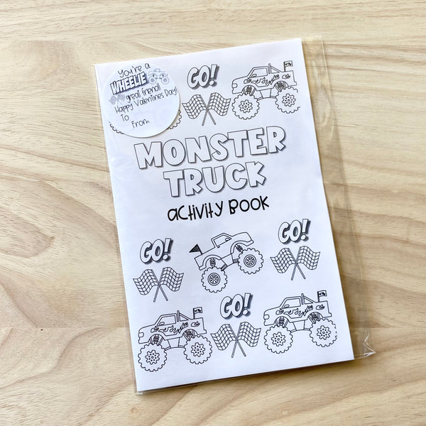 Printable Activity Book-Monster Truck – Munchkin Lane ® for Free Printable Monster Truck Valentines
