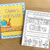 Summer Fun Preschool Workbook Personalized