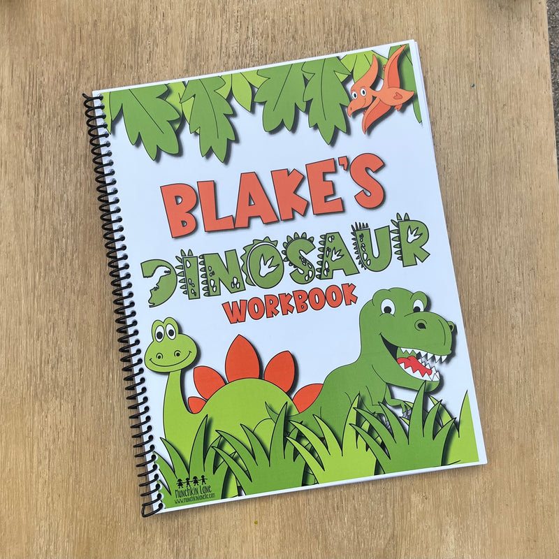 Dinosaur Preschool Workbook Personalized