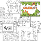 Large Personalized Dinosaur Color Book