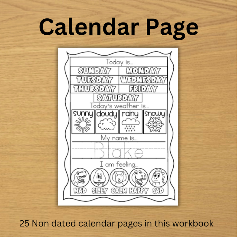 Dinosaur Preschool Workbook Personalized