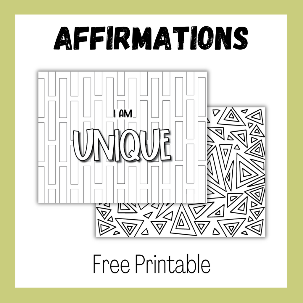 Color In Affirmations Affirmation Color Sheet – Munchkin Lane LLC