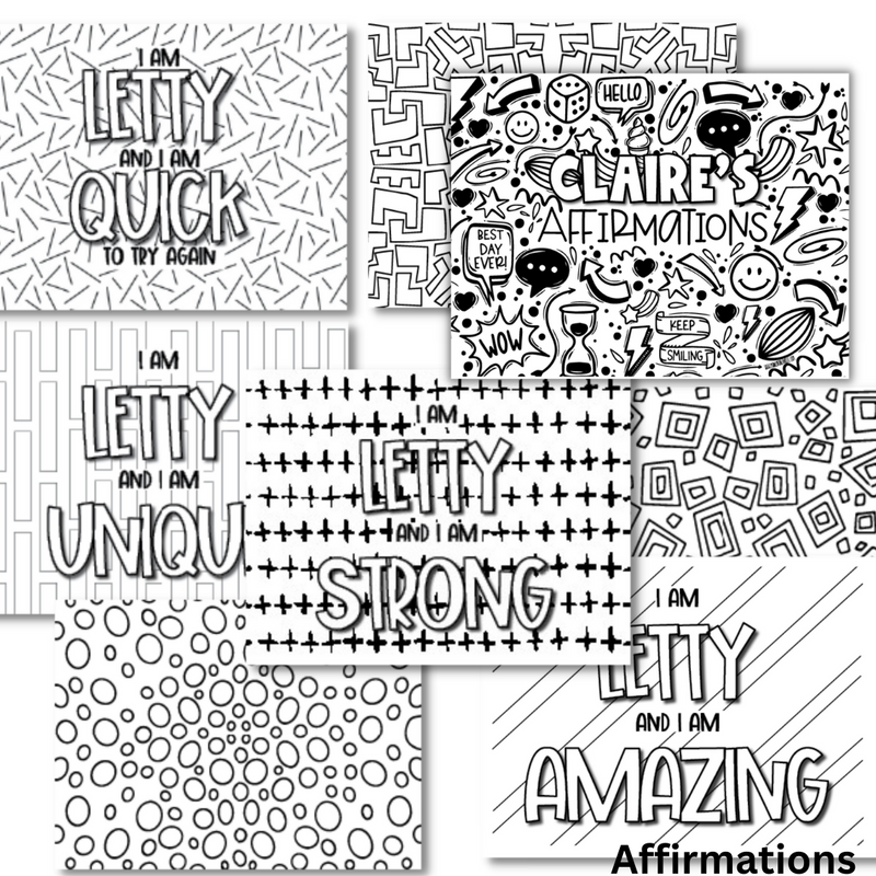 Large Personalized Affirmations A-Z Color Book