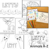 Large Personalized Animals A-Z Color Book