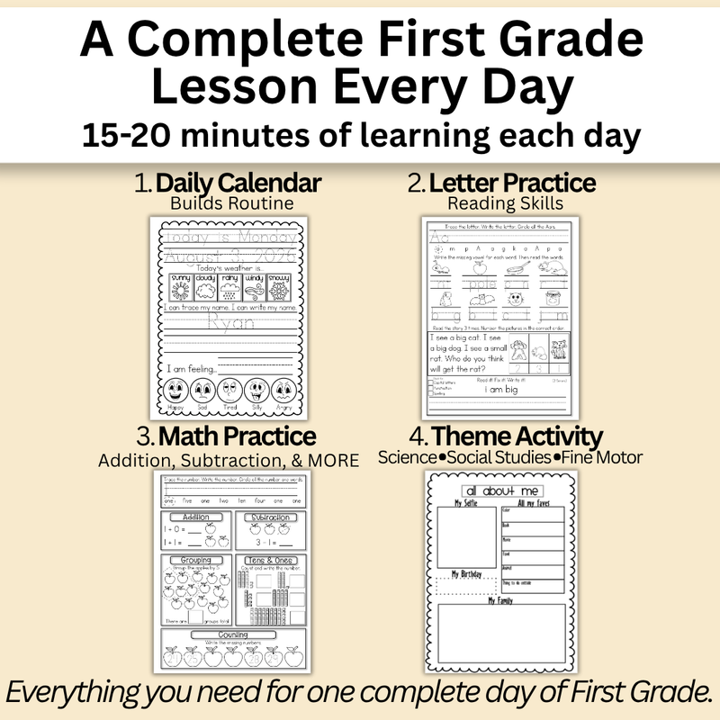 August First Grade Workbook (Ages 6-7)