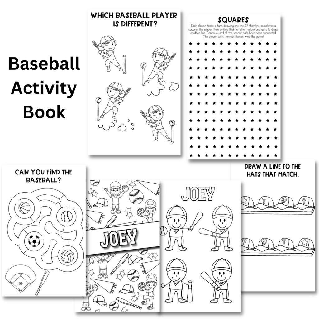 Personalized Activity Books- Baseball