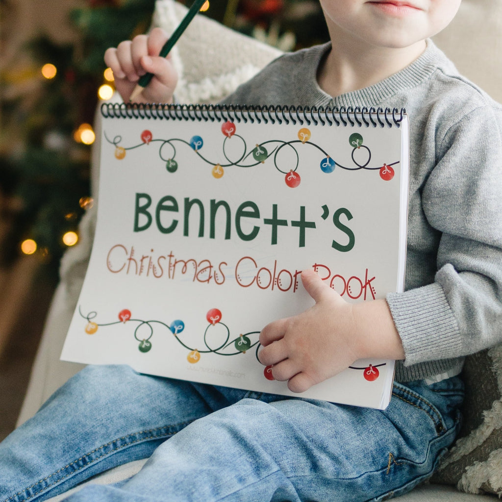 Large Personalized Christmas Color Book