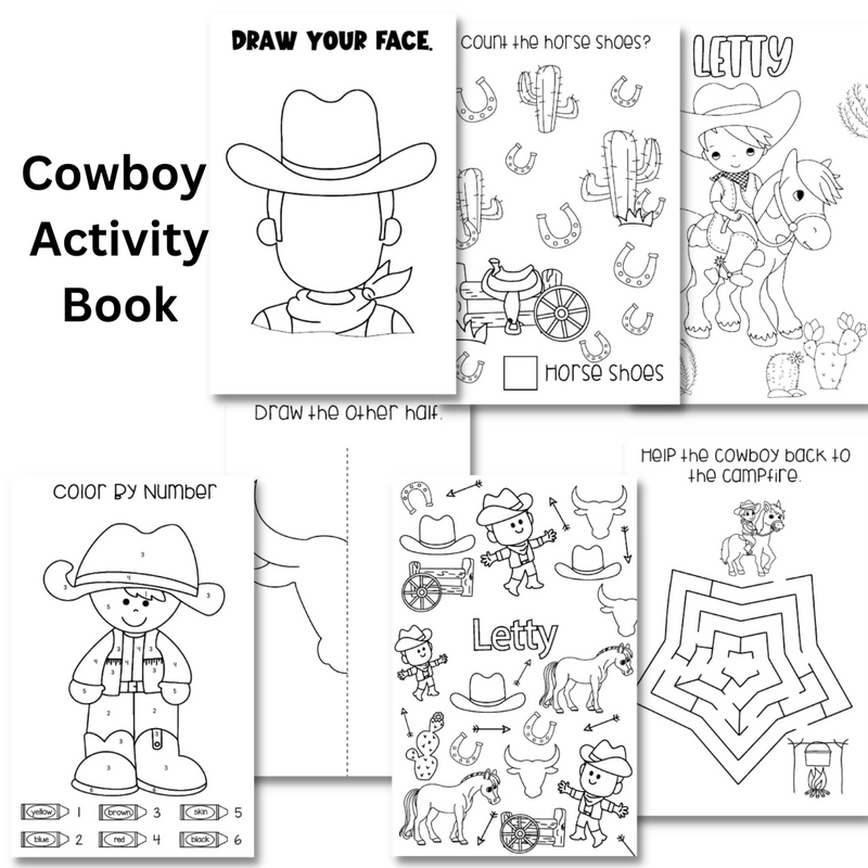 Personalized Activity Books- Cowboy