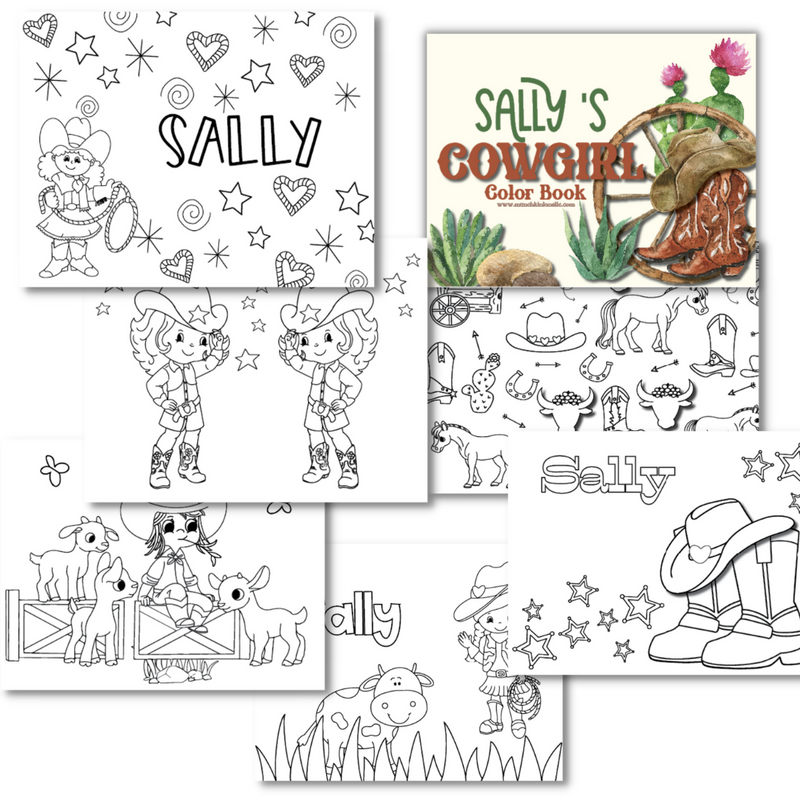 On The Go Cowgirl Color Book