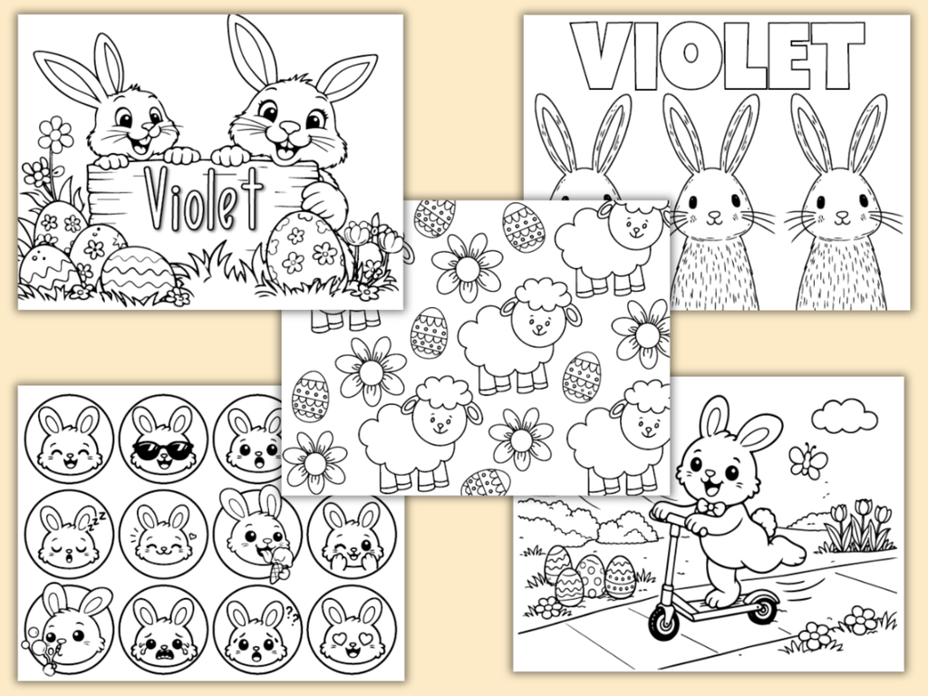 Large Personalized Easter Color Book