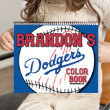 Large Personalized Dodgers Color Book