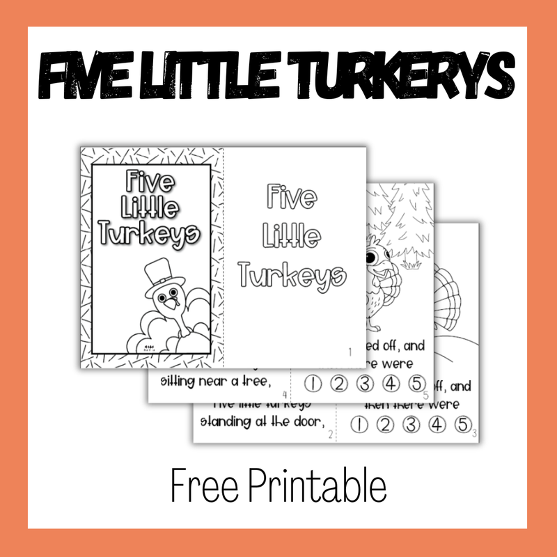 Five Little Turkeys | Free Printable