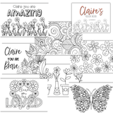 Large Personalized Floral Color Book
