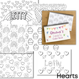 Large Personalized Hearts Color Book