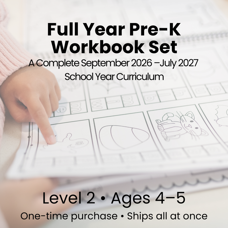 Full Year (Sep 2026-July 2027) Pre-K Workbooks(Ages 4–5)