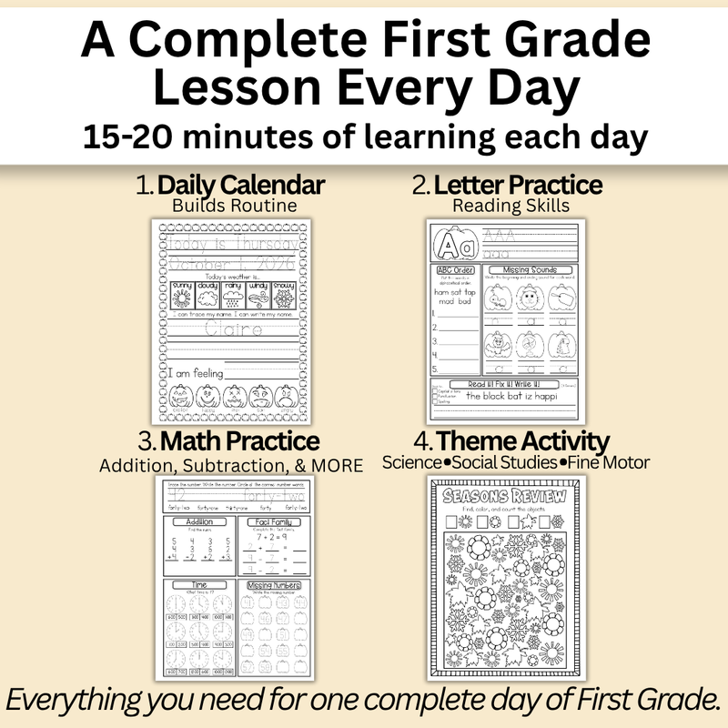 October First Grade Workbook (Ages 6-7)