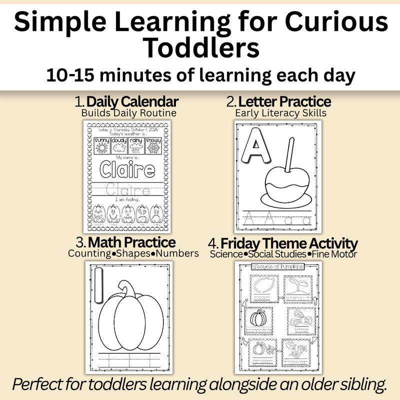 October Toddler Workbook (Ages 2-3)