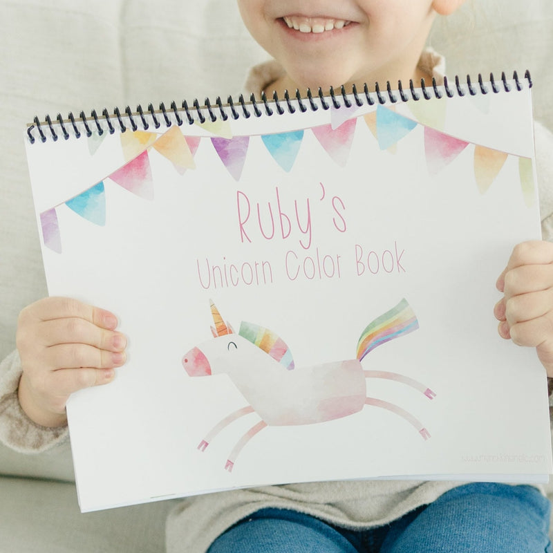 Large Personalized Unicorn  Color Book