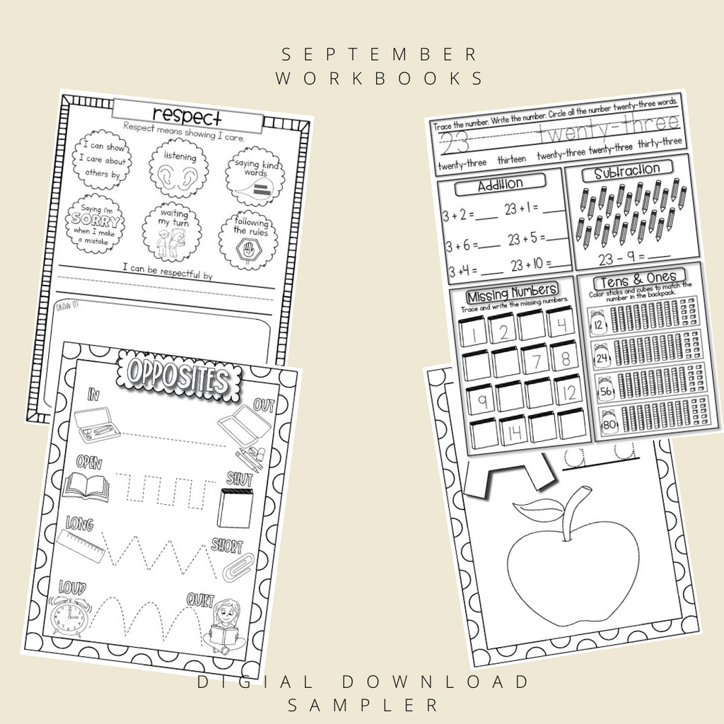 September Workbook Sampler Pages PDF