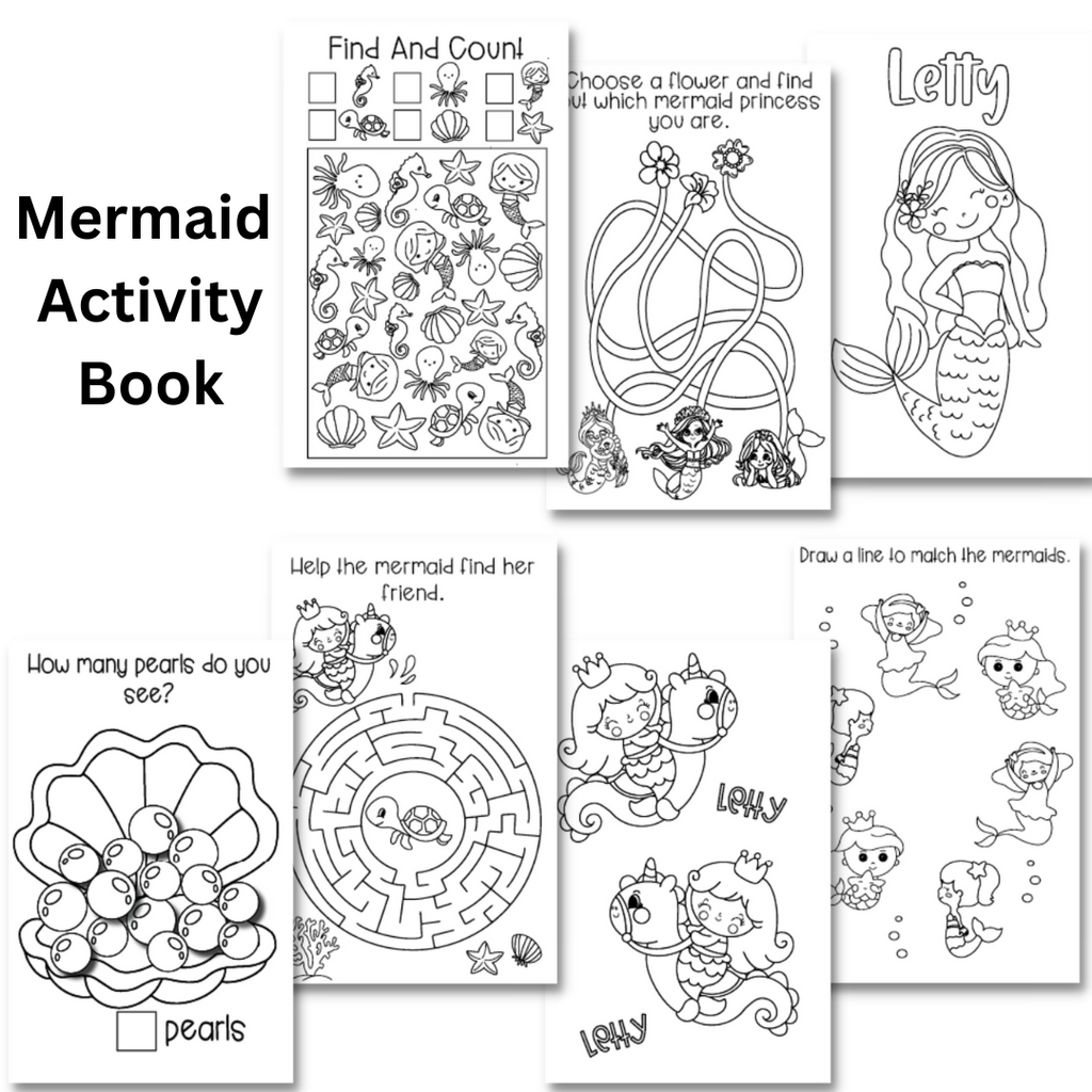 Personalized Activity Books- Mermaid