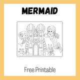 Mermaid Color Sheet