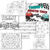Large Personalized Monster Truck Color Book