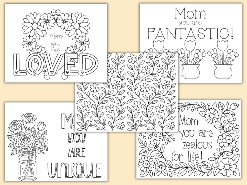 Large Personalized Floral Color Book