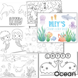 Large Personalized Ocean Color Book