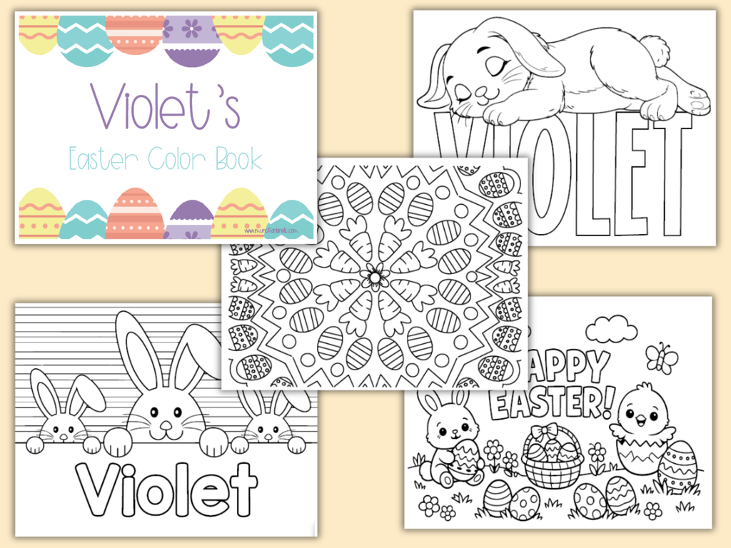 Large Personalized Easter Color Book