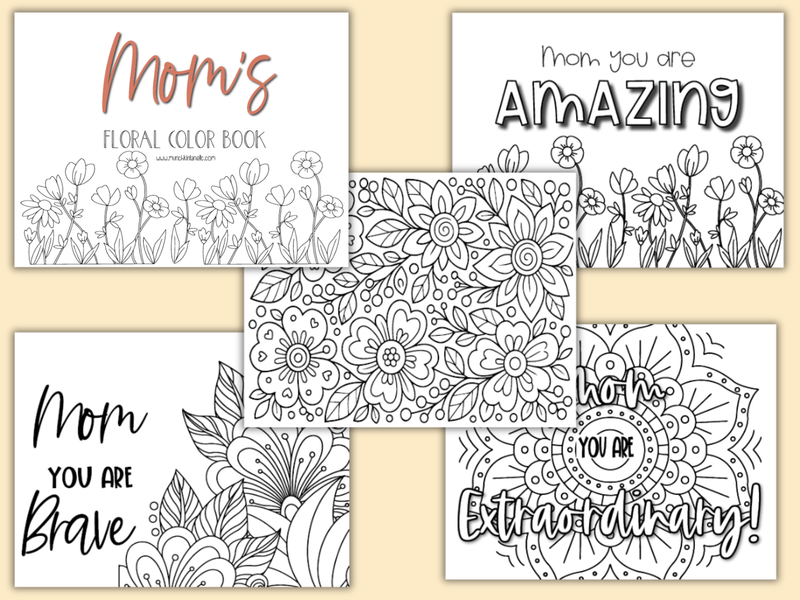 Large Personalized Floral Color Book