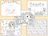 Large Personalized Unicorn  Color Book