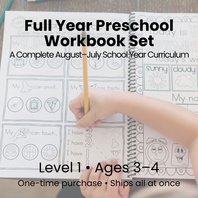 Full Year Preschool Workbooks(Ages 3–4)