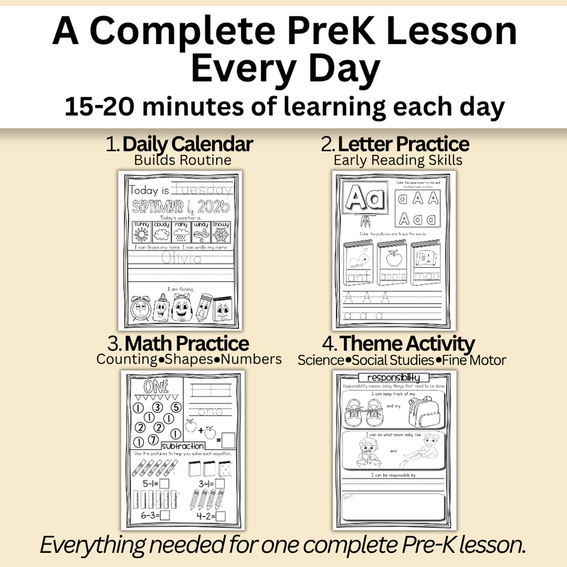 September PreK Workbook (Ages 4–5)