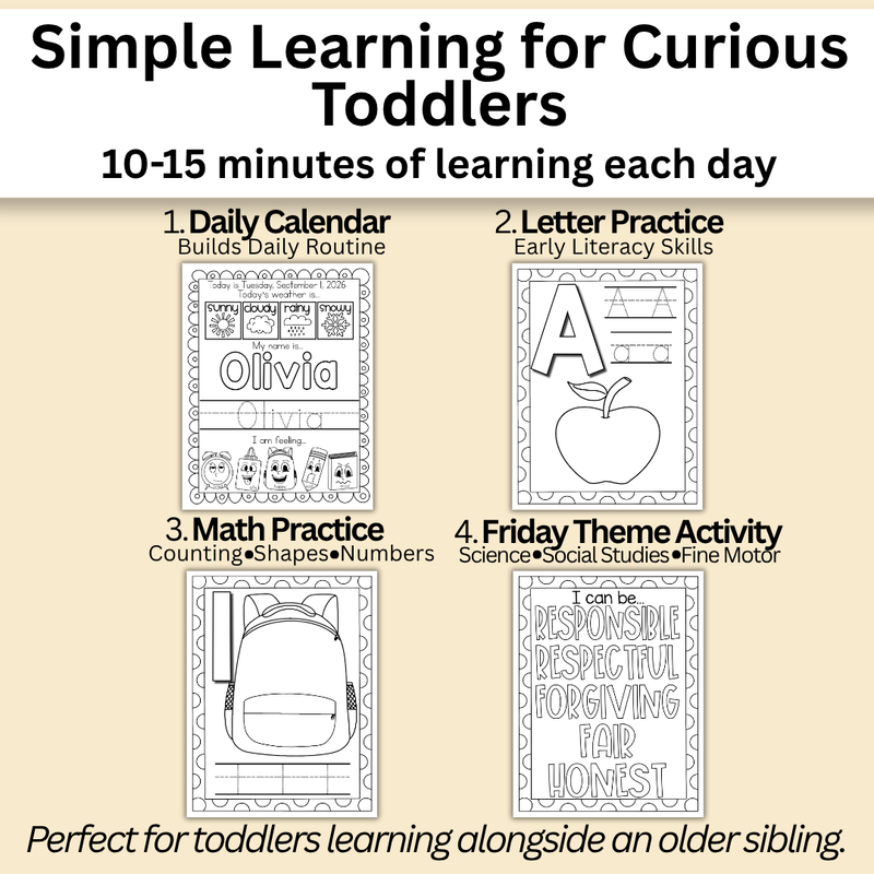 September Toddler Workbook (Ages 2-3)
