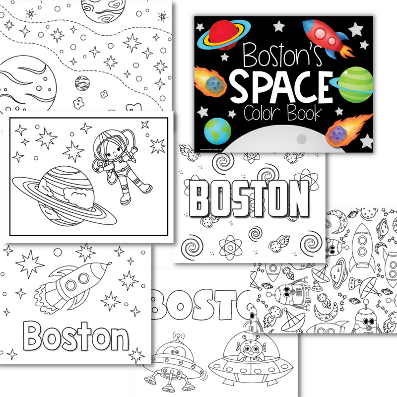 Large Personalized Space Color Book