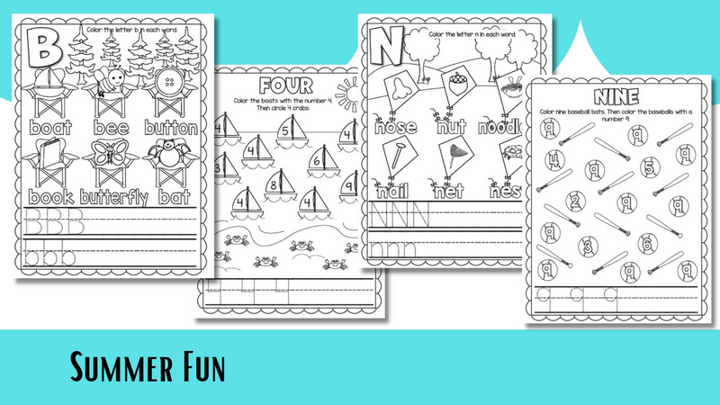 Summer Fun Preschool Workbook Personalized