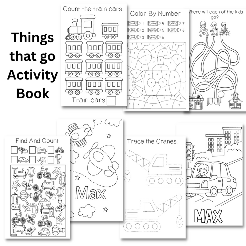Personalized Activity Books- Things That Go
