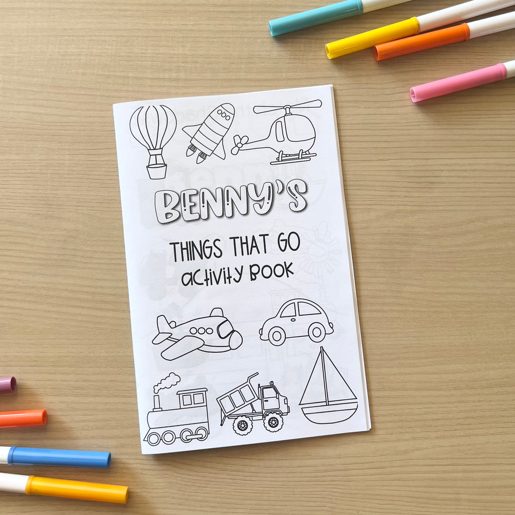 Personalized Activity Books- Things That Go