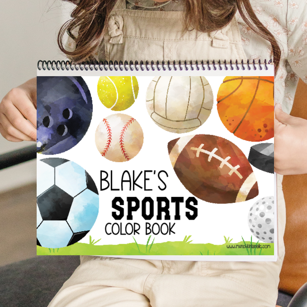 Large Personalized Sports Color Book