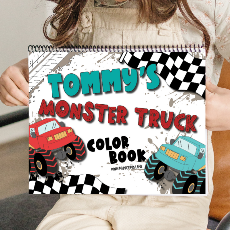 Large Personalized Monster Truck Color Book