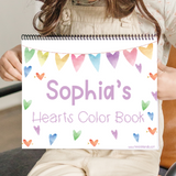 Large Personalized Hearts Color Book