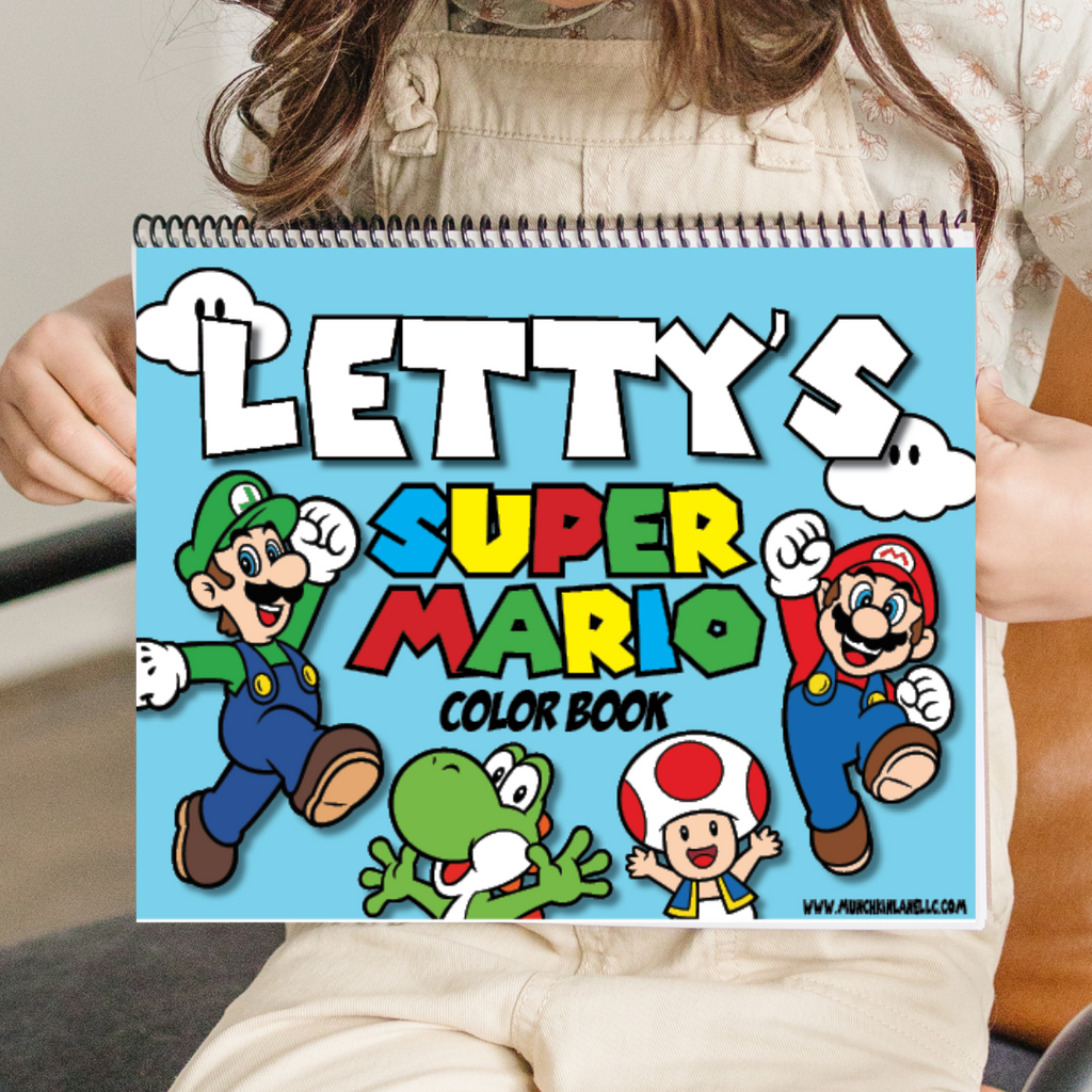 Mario Tracking Book Large Personalized Mario Color Book – Munchkin Lane LLC