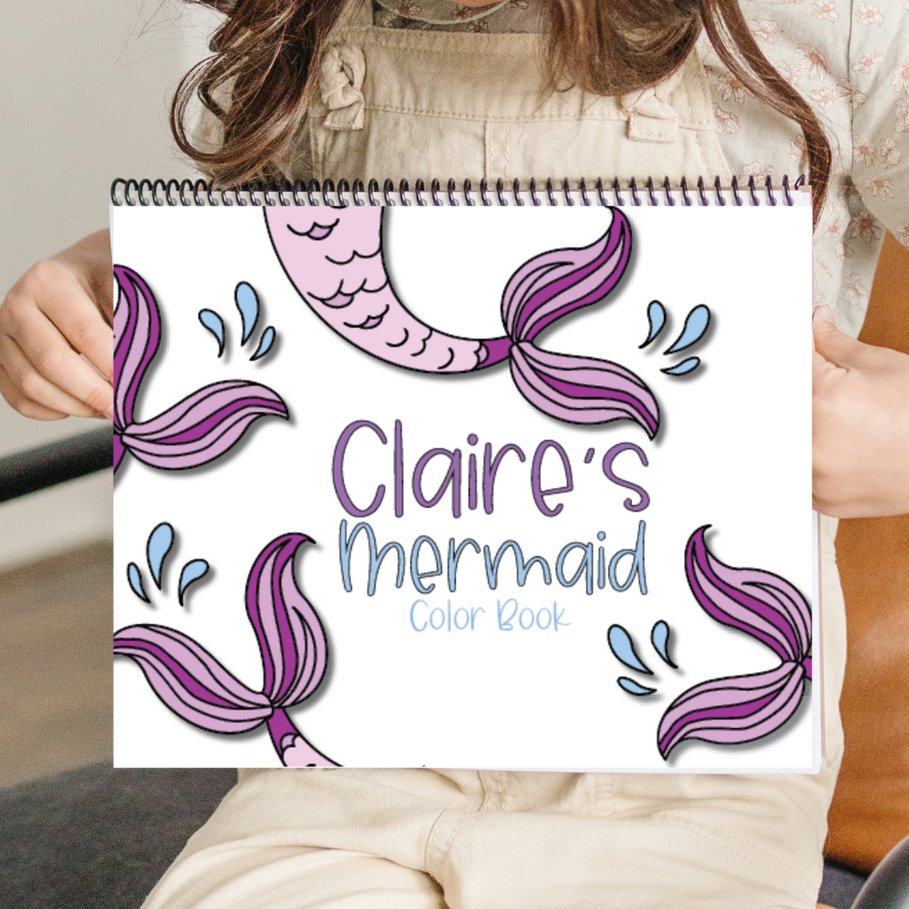 Large Personalized Mermaid Color Book