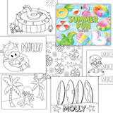 Large Personalized Summer Fun Color Book