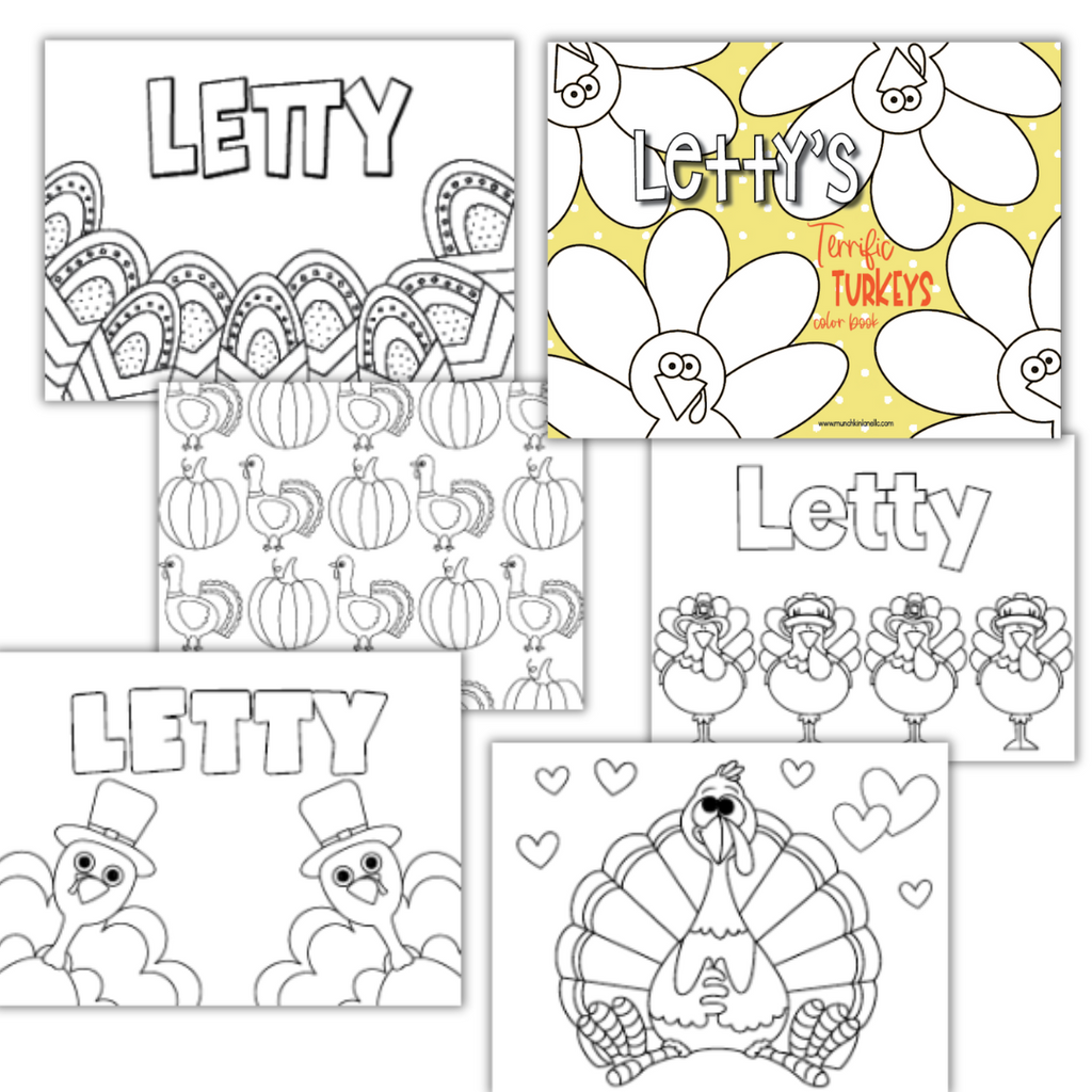 Large Personalized Terrific Turkeys Color Book