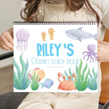 Large Personalized Ocean Color Book