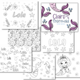 Large Personalized Mermaid Color Book