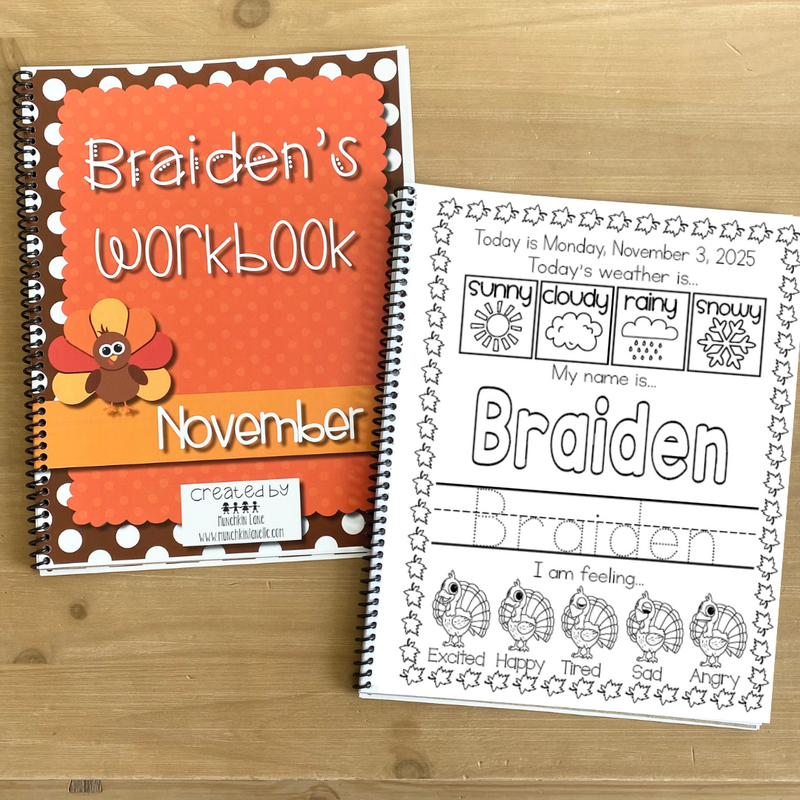 Toddler November Workbook