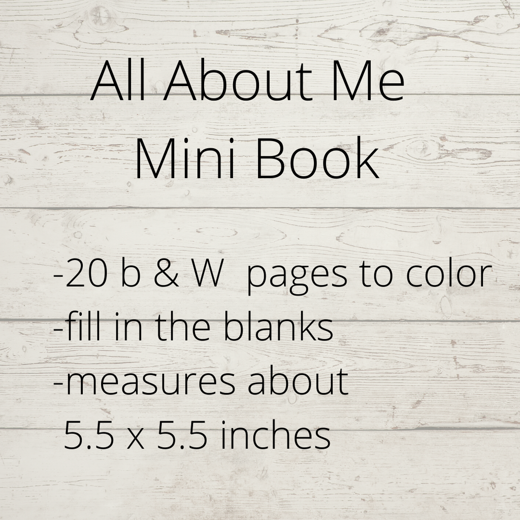 All About Me mini book
