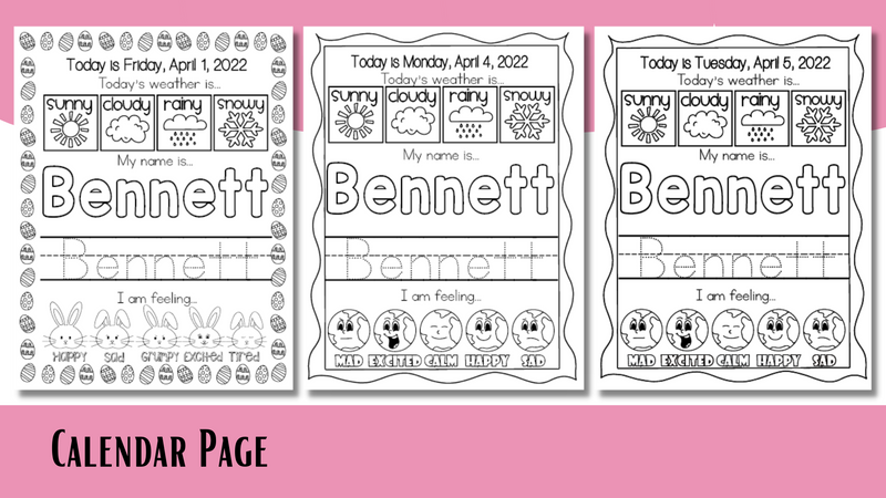 Toddler April Workbook